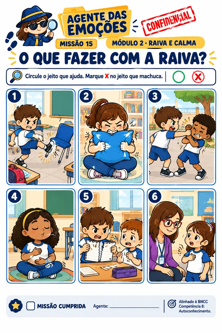 Missão 15 · O que fazer com a raiva? Circular o jeito que ajuda